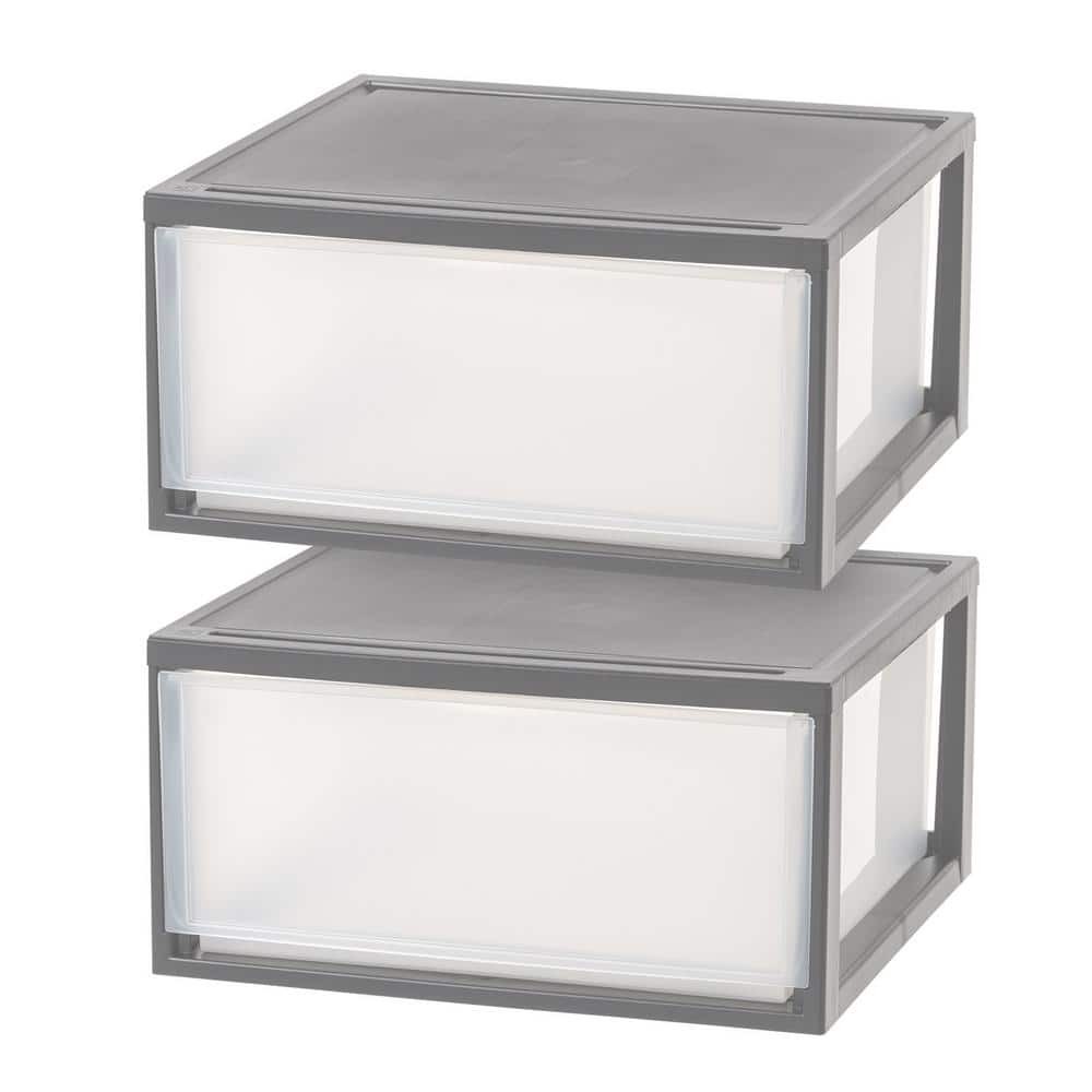 Compact 47 Qt Clear Plastic Stacking Drawers for Organized Storage