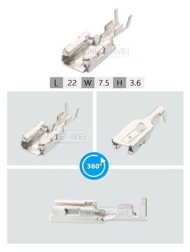 TE/AMP 18-14 AWG Automotive Crimp Female Socket Pin Terminals Contact 170454-2 - Picture 2 of 2