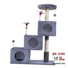 Cat Tree Tower for Indoor Cats, Cat Tree with 3 Spacious Cat Houses Condos,