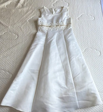 David's Bridal Ivory Formal Flower Girl Dress Size 7 Style 7635