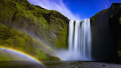 Skogafoss Wasserfall Island 1 Kunstdruck Poster Wanddeko Innenraum Ausstellung Styli