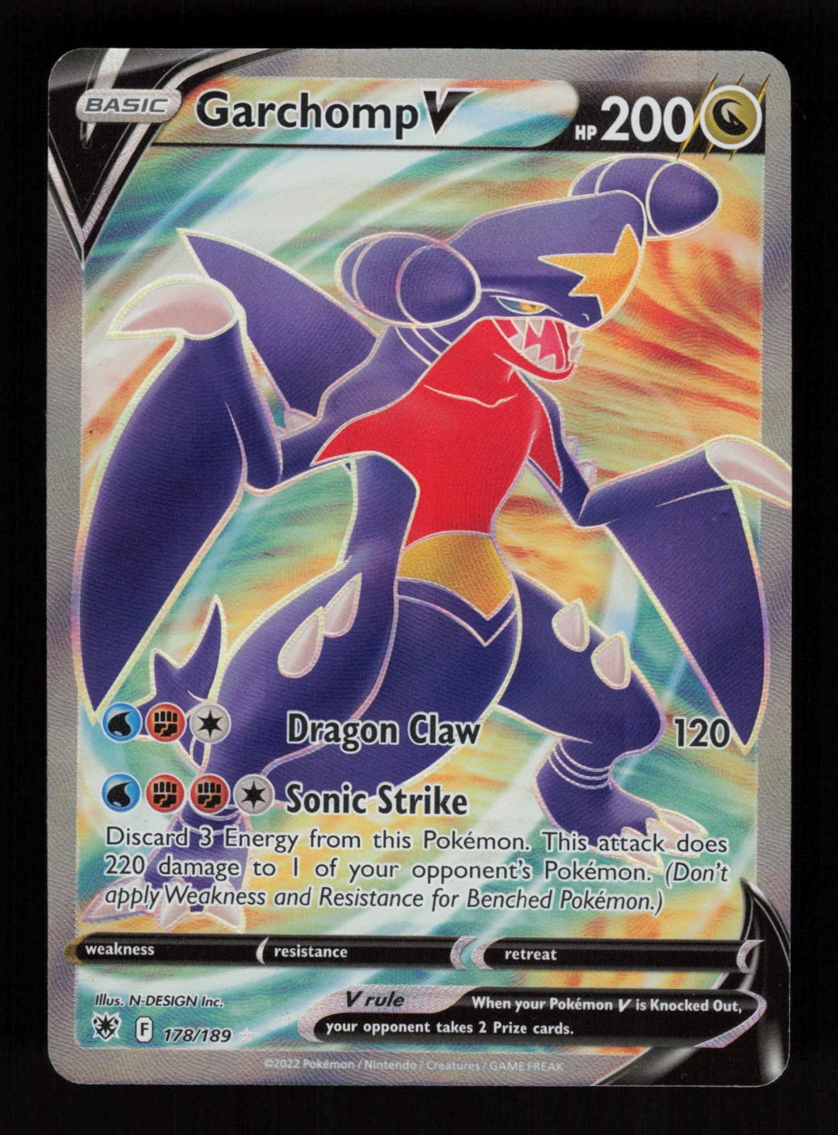 Garchomp V Ultra Rare Astral Radiance 178/189 Moderately Played