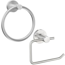 Towel Ring and Toilet Paper Holder Set, Stainless Steel Bath Towel Hanger and...