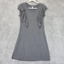 Kensie Dress Womens Small Gray Ruffle Flutter Sleeve T Shirt Casual Short