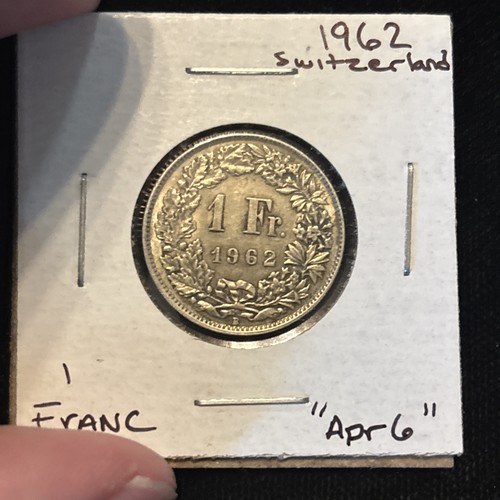 1962 Switzerland Franc Silver Circulated “apr6” Swiss 1 Fr World Coin - Picture 3 of 21