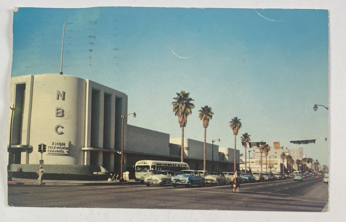 Vintage 1950s Postcard ~ Sunset & Vine, NBC Studios ~ Hollywood California CA