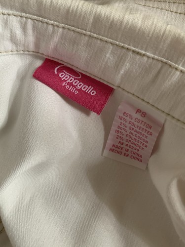 PAPPAGALLO PETITE Langarm Off White Stretch Twill JACKE Größe PS - Bild 7 von 8