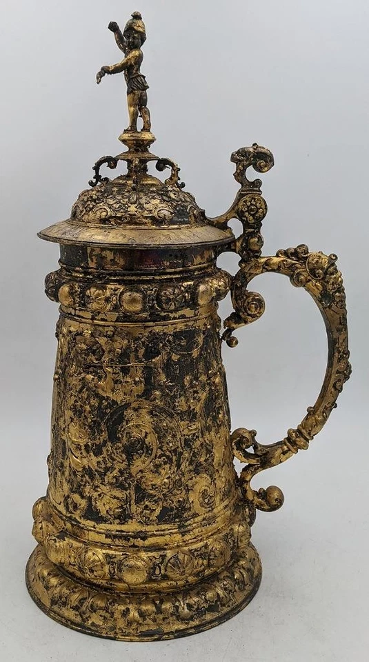 WMF LARGE RENAISSANCE REVIVAL GILT METAL TANKARD 19TH CENTURY - Image 2 of 4
