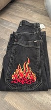 Vintage JNCO Flame Embroidered Jeans Youth Size 10