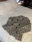 Moon Collection Women’s Gray/Black Bird Print Lined Button Pea Coat M — photo 4