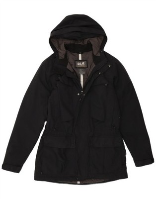 Jack Wolfskin Mens Hooded Windbreaker Coat UK 36/38 Medium Black Polyamide BG01