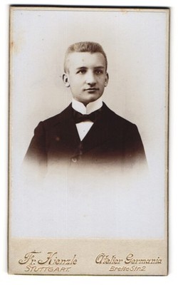 Photography Atelier Germania, Stuttgart, Breite Str. 2, Young Man with Bow Tie 