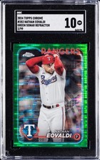 2024 TOPPS CHROME GREEN SONAR REFRACTOR #283 NATHAN EOVALDI #/99 SGC 10 GM