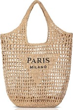Straw Beach Bags for Women - Women Beach Handmade Woven Tote Summer Mesh new