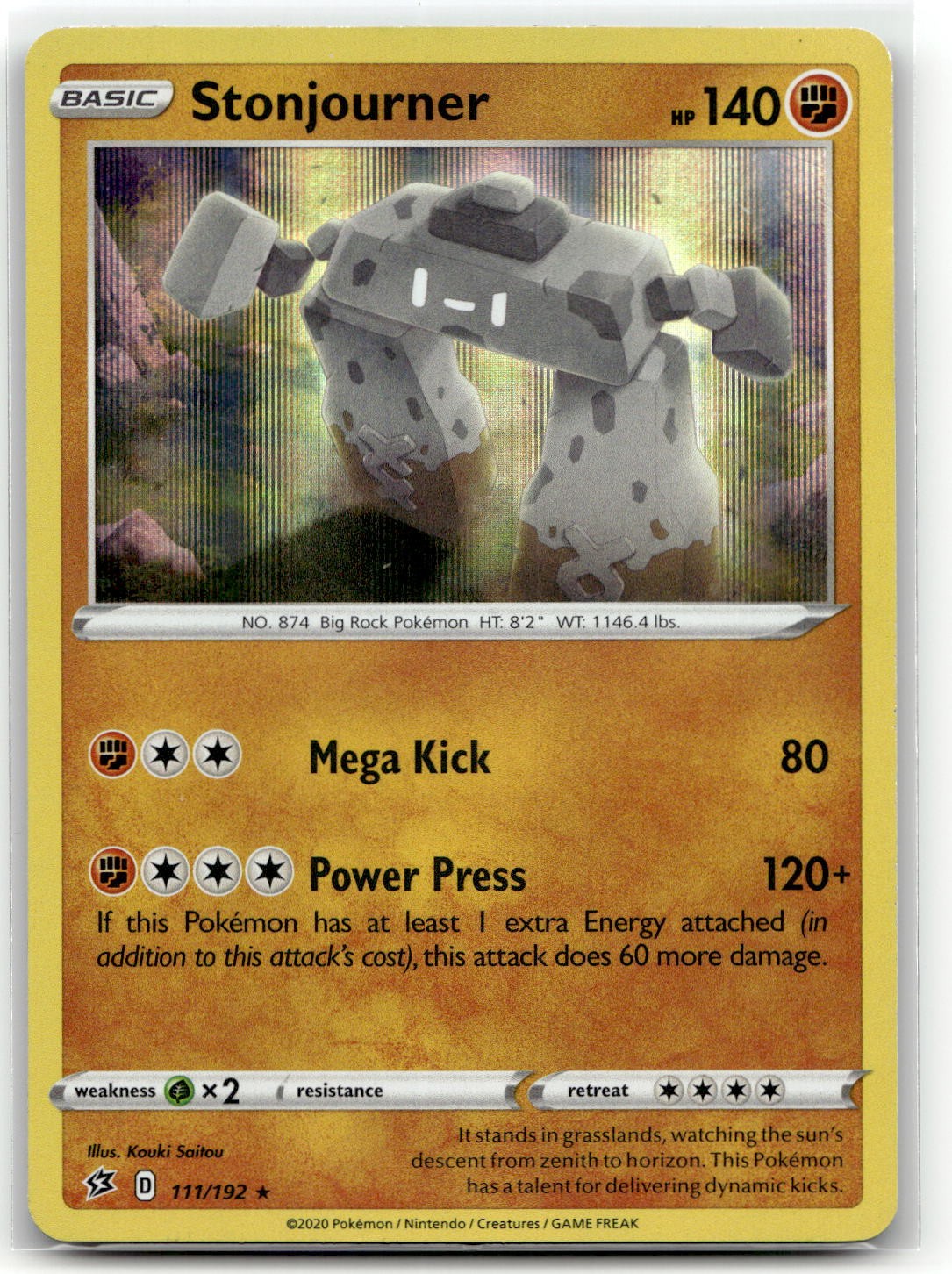 Stonjourner 111/192 Rare Rebel Clash Pokemon Holo LP
