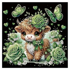 Cow Special Shape Diamond Painting Kit 12 x 12 Inch