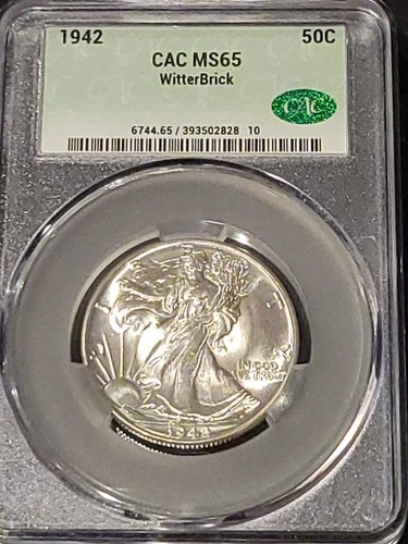 1942 Walking Liberty Half Dollar CACG MS65 PCGS Blazing White Luster CAC!!!