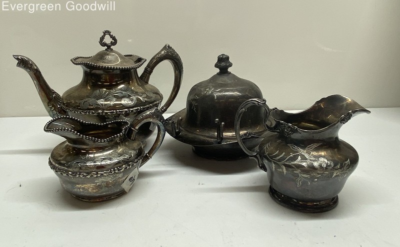 Babour Silver Co Quadruple Plate 4 PCS Tableware Set