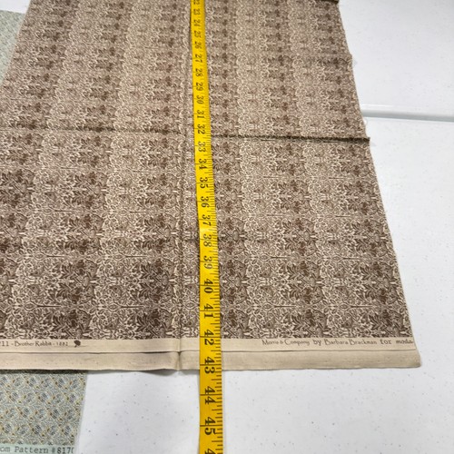 moda fabric pieces japan cotton brown green toile floral morris & company 8170 - Picture 8 of 10