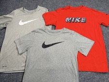 Nike Boys Shirt Bundle Size L 10-12 Dri-FIT Athletic Graphic Tees Lot of 3