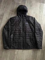 Patagonia Nano Puff Hoody Mens Large Black PrimaLoft Puffer Jacket Hooded
