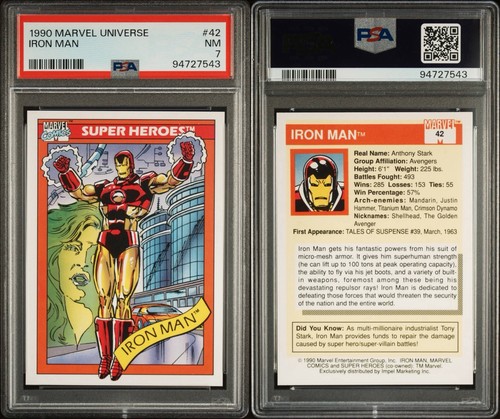 1990 MARVEL UNIVERSEIRON MAN PSA 7 - Picture 3 of 3