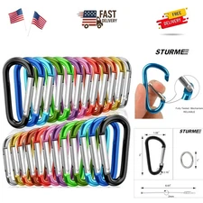 2" Aluminum D Ring Carabiners Clip D Shape Spring Loaded Gate Small Keychain ...