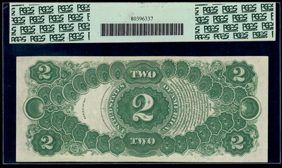 1917 $2 Dollars Legal Tender Large Note FR#60 Note PCGS 45 Extremely Fine - Image 2 of 3