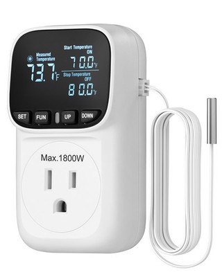DEWENWILS Digital Temperature Controller, Heavy Duty 15A/1800W Thermostat Outlet