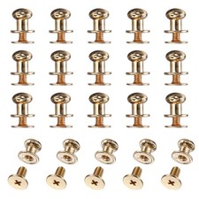 20Set Round Head Button Stud Screw 7mm Chicago Screws Button Rivets Gold