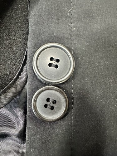 Ralph Lauren Trench Coat Mens LARGE Removable Liner Long Sleeve Button Up Black - Picture 10 of 17