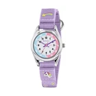 Tikkers Girls Purple Fabric Rip Strap Unicorn Watch TK0148