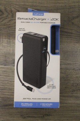 myCharge - RetractaCharger 20,000 mAh Portable Charger for Most USB-C Phones