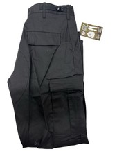Rothco 7971 Unisex Black BDU Pants Military Style Button Fly Cargo Medium NWT