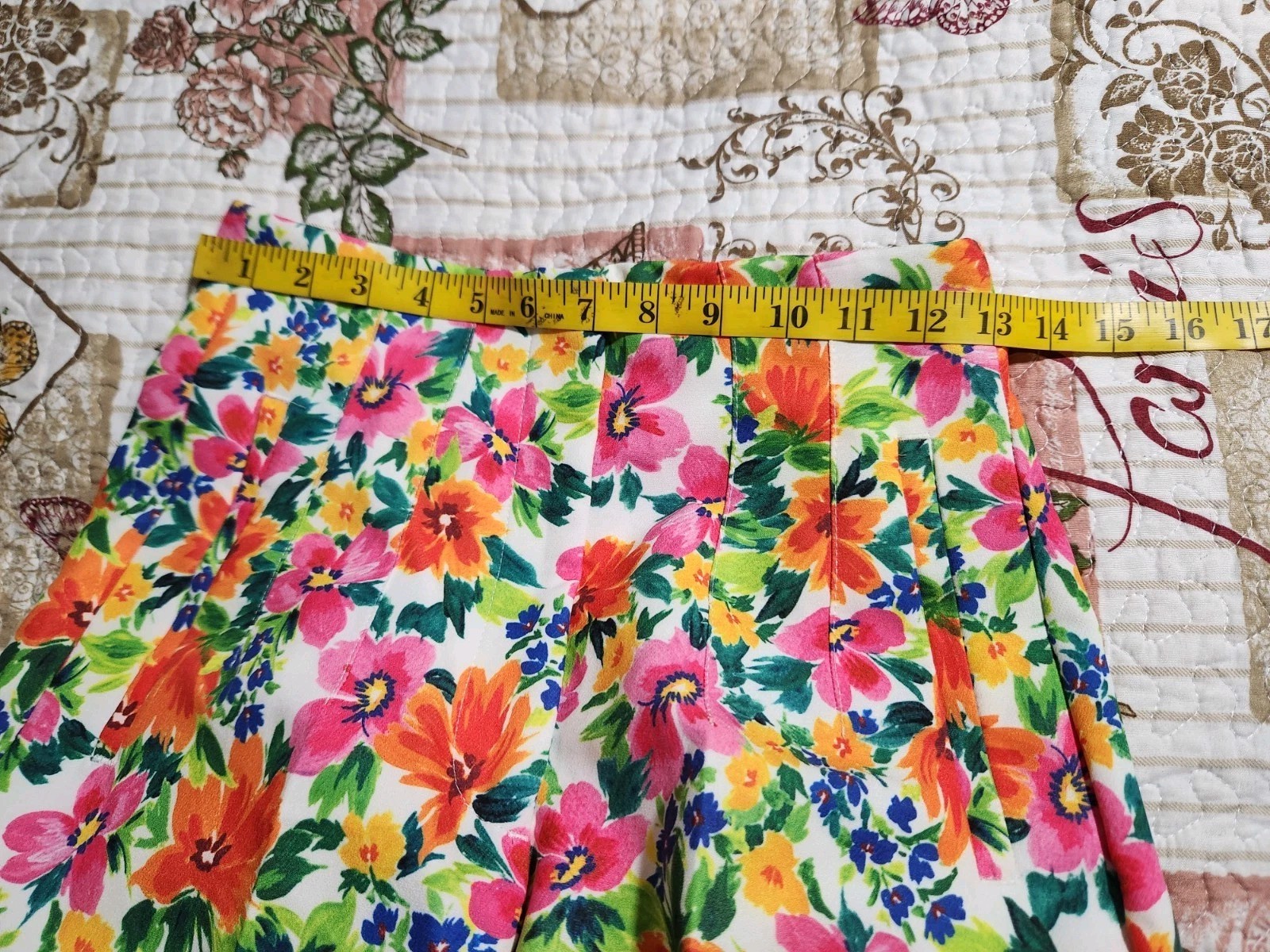 Stunning ZARA trousers fitted  Women's floral straight leg Pants Pockets Size S thumbnail 9