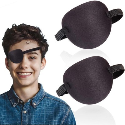 Reusable Adjustable 3D Eye Patches for Adults 2 Pack Black Sleep Mask Cover