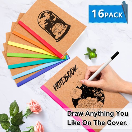 16 Pack Composition Notebooks Bulk, Kraft Cover Lined Blank College Ruled Com... - Bild 3 von 7