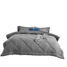 Queen Comforter Duvet Insert, Down Queen Comforter Only Diamond Quilting Grey
