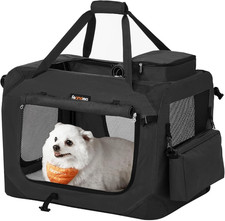 Feandrea Hundebox Faltbar, Transportbox Hund, M, Hundetasche, Oxford-Gewebe, Net