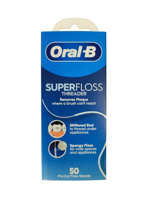 Oral-B Superfloss THREADER Zahnseide 50 Fäden Zahnspange Brücke Implantat