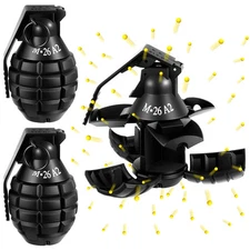 Sratte 2 Pcs Toy Hand Grenade for Battle Game with 20 Round Foam