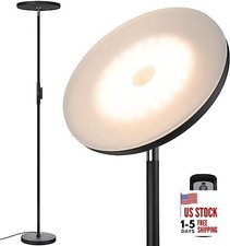  Floor Lamp,30W/2400LM Sky LED Modern Torchiere 3 Color Temperatures Black Pro