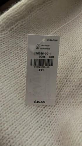 Old Navy Holiday Boxy Poly/Wool Blend Sweater Women’s 2XL Cream Multicolor NWT - Picture 10 of 11
