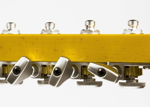 Hipshot Grip-Lock Open 18:1 6 inline Satin Chrome locking Staggered tuners - Picture 6 of 8