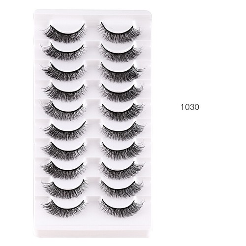 10 Paar Weiche 3D-Nerzwimpern Lange Gekreuzte Falsche Wimpern Natürliches / - Bild 20 von 29