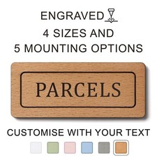 Parcel Box Sign - PARCELS - Personalised Wooden Sign/Plaque for a Parcel Box