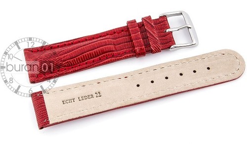 Uhrenarmband   Dornschließe Leder rot braun grün 18 20 22 24mm NEU 12 Modelle  - Bild 10 von 21