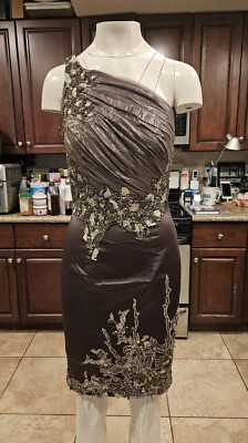  STUNNING MANDALAY Y2K J.Joyce Evening DRESS Embellished Beaded STONE 6