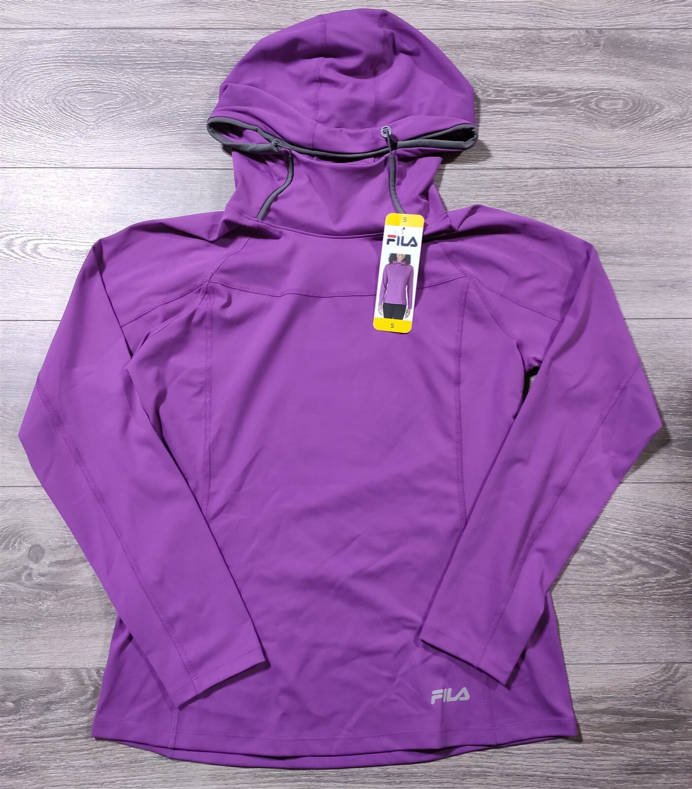 Felpa con cappuccio Fila adulto piccola viola peso medio allenamento atletico pullover donna
