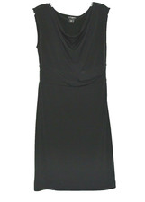 Ann Taylor Black Cowl Neck Fitted Waist Sleeveless Women Dress Size 4